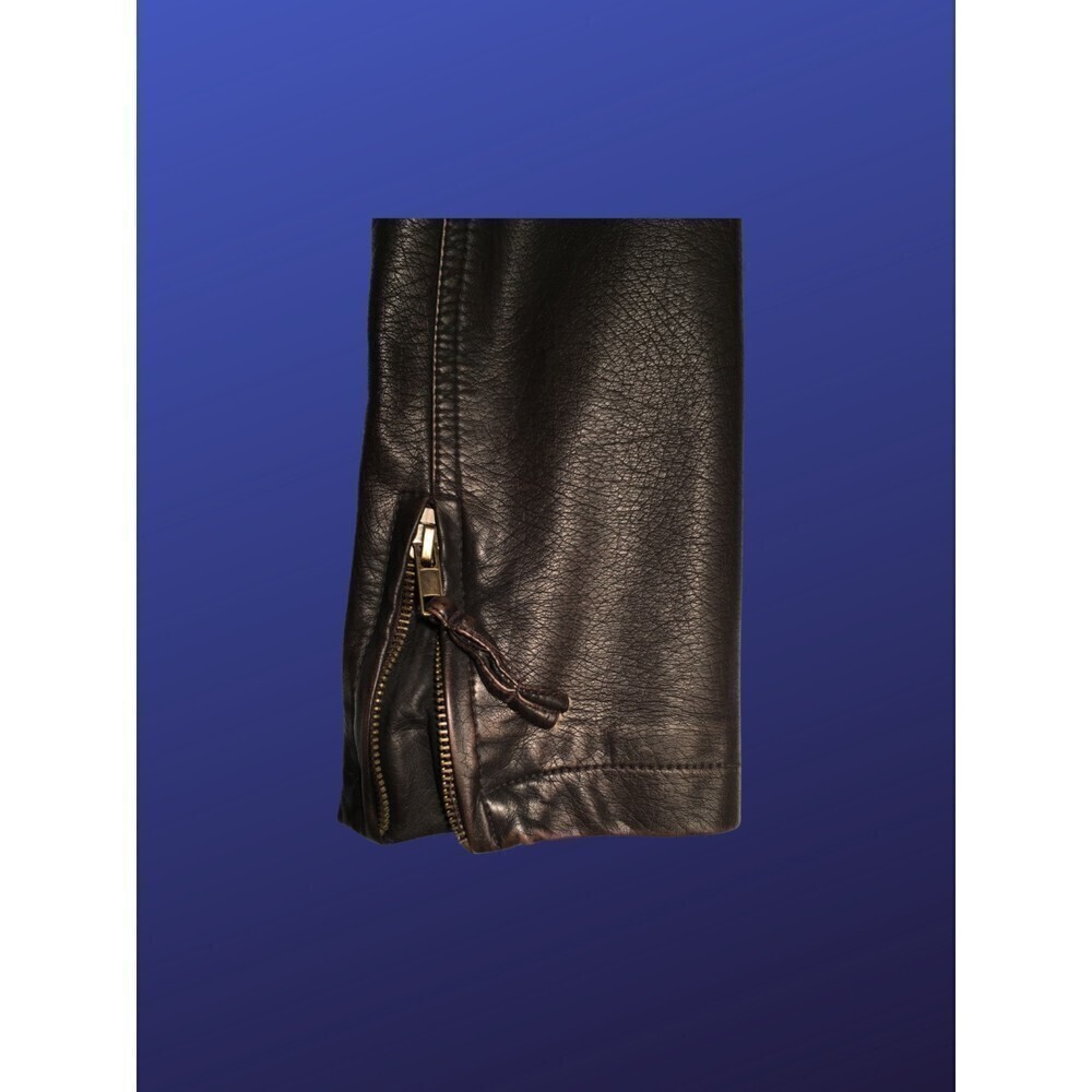 SAY WHAT? Faux Leather Cropped Moto Biker Jacket, BROWN, Women’s L, VGUC - Picture 7 of 12
